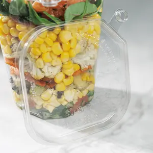 [400 ct] 109 mm PET Flat Lid for 8-32 oz PET Tamper Resistant Square Container, Clear