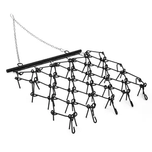 Heavy Duty Chain Drag Harrow - Hitch Mount Lawn Leveling Rake for ATV/UTV, Q235 Alloy Gardening Tool with 3/8" or 1/2" Reinforced Tines, Durable Steel Mesh Construction for Garden Soil Leveling