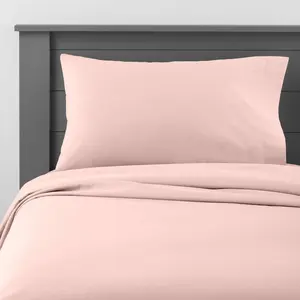 Full Solid Cotton Kids' Sheet Set Pink - Pillowfort