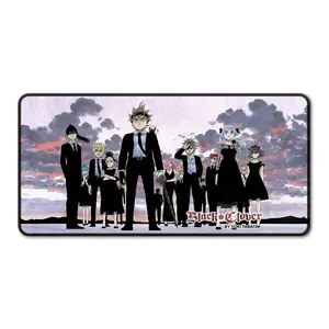 Black Clover Extra Large Anime Mousepad, Anti-Slip Rubber Base, Vibrant Desk Mat for Gamers