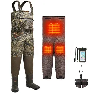 [Black Friday Deal] Tidewe TorridWade Heated Waders for Duck Hunting | Men’s Bootfoot Chest Breathable Waders | Camo Insulated Waterproof Waterfowl Hunting Bibs for Men