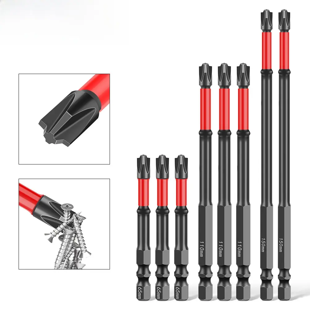 FPH2 Impact Screwdriver Bit Set with Screw Extractor, S2 Steel, 65mm & 110mm 1/4-Inch Hex Shank, Magnetic Screwdriver Bits for Electricians’ Compact Power Tool Installer Use, Compact Power Tool Installer Bits