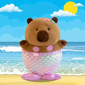 Cute Mermaid Capybara Plush Toy Suitable for Breeds & Sizes, Soft Capybara Stuffed for,, Decor, Gifts, Dog-Friendly Cozy panion for Bedtime Play