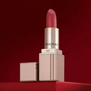 PHOFAY Matte Lipstick 01 with Glossy Finish, Long Lasting Waterproof Color, Nourishing Formula, Smooth Application, 3.5g Cosmetic Makeup Lipgloss