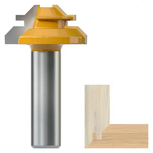 45 Degree Lock Miter Router Bit,1/2 Inch Shank Router Bit,for 3/8"  Height,Timber Lock 45 Degree Lock Miter Joint Router Bit,Carbide Tipped Milling  Tools for Woodworking.