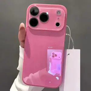 Macaron Ice-sense Glass Phone Case for iPhone 17 Pro Max 16 15 14 13 Simple New Style, Couples, Solid Color, Full-coverage Lens