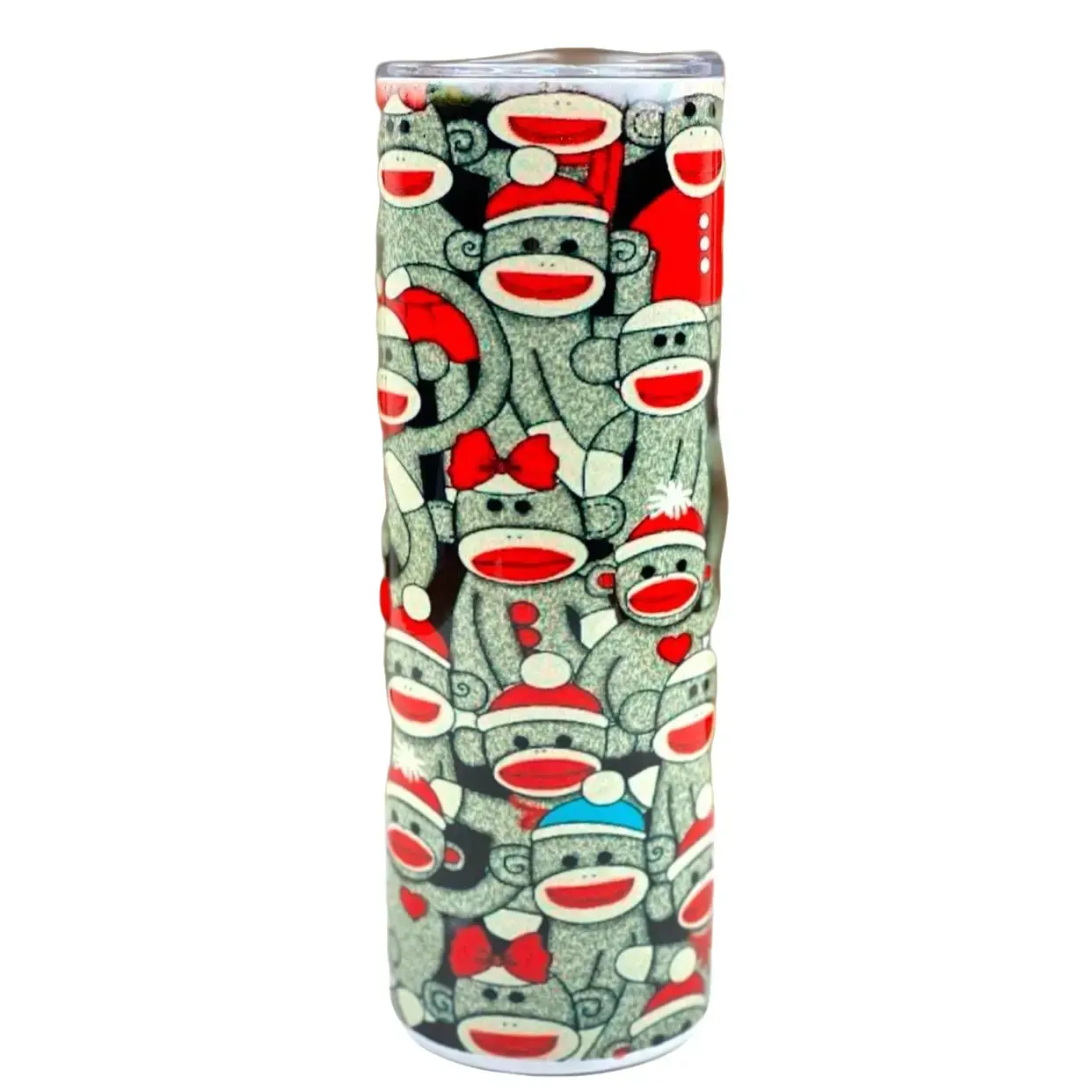 Sock Monkey 20 oz Stainless Steel Skinny Tumbler for Hot and Cold Drinks - Flasks, Drinkware