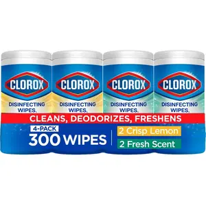 75-Count Crisp Lemon and Fresh Scent Bleach Free Disinfecting Cleaning Wipes (4-Pack)