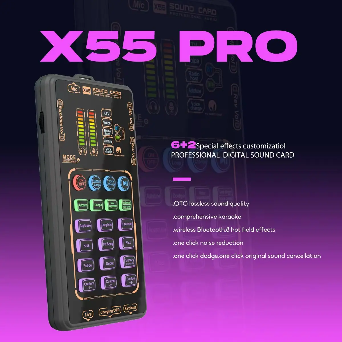 [DealsForYouDays] X55 Pro Wired Compact Handheld Live Streaming Sound Card Kit – Portable Audio Interface with Microphone Input, Compatible with PS5/PC/Android/iPhone Streaming, Unisex Gift, Credit Card Installment Supported