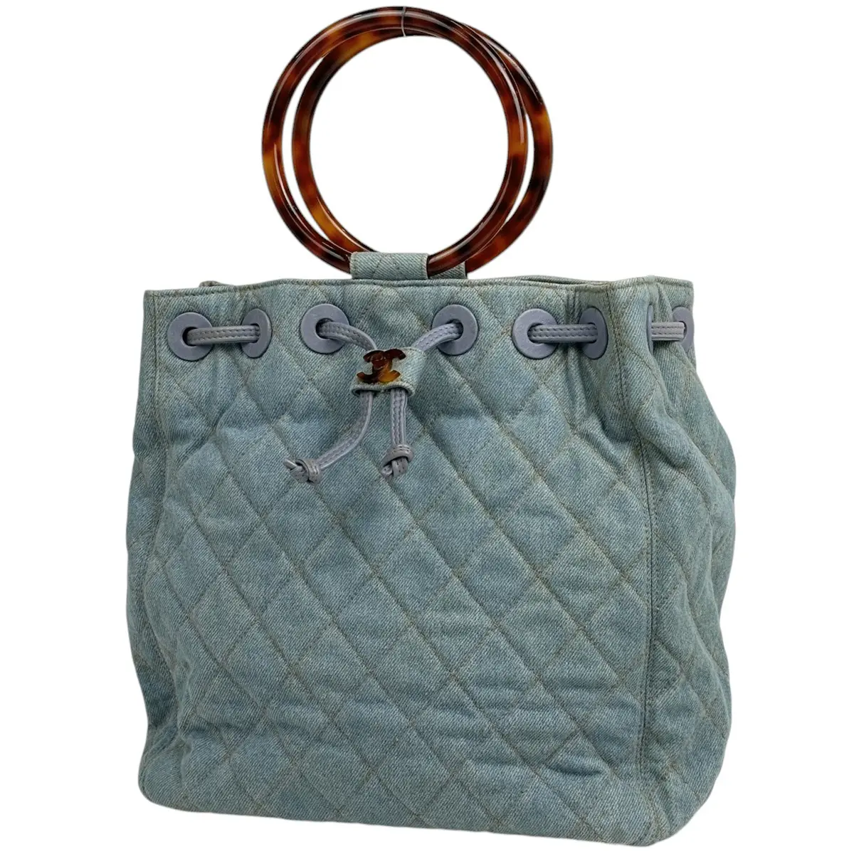 Pre-owned CHANEL denim Tote Bags quilted bucket bag 	4000033855147