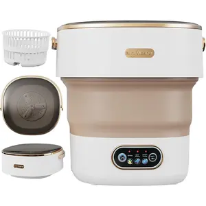 Portable 13L Lightweight Automatic Washing Machine - 3 Cleaning Modes, Dryer Spinner, Household Appliances for Apartment & Dorm Use, Khaki (Ideal for Baby Clothes), Portable Washing Machine