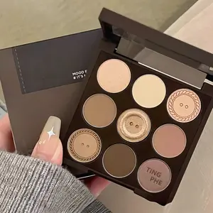 9 Color Long-Wearing Matte Eyeshadow Palette, Long Lasting Earth Tone, High Pigmented Blendable, Highly Pigmented Eye Shadow Makeup, Powder