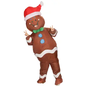 Christmas Inflatable Gingerbread Man Costume Christmas Party Blow-up Costume for Adult Christmas Decor/Parade (Gingerbread Man) Menswear Birthday