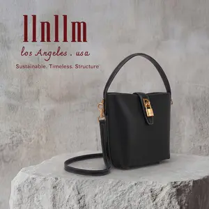 URBANKEY BUCKET BAG - SMALL CROSSBODY TOTE BAG - New York Black