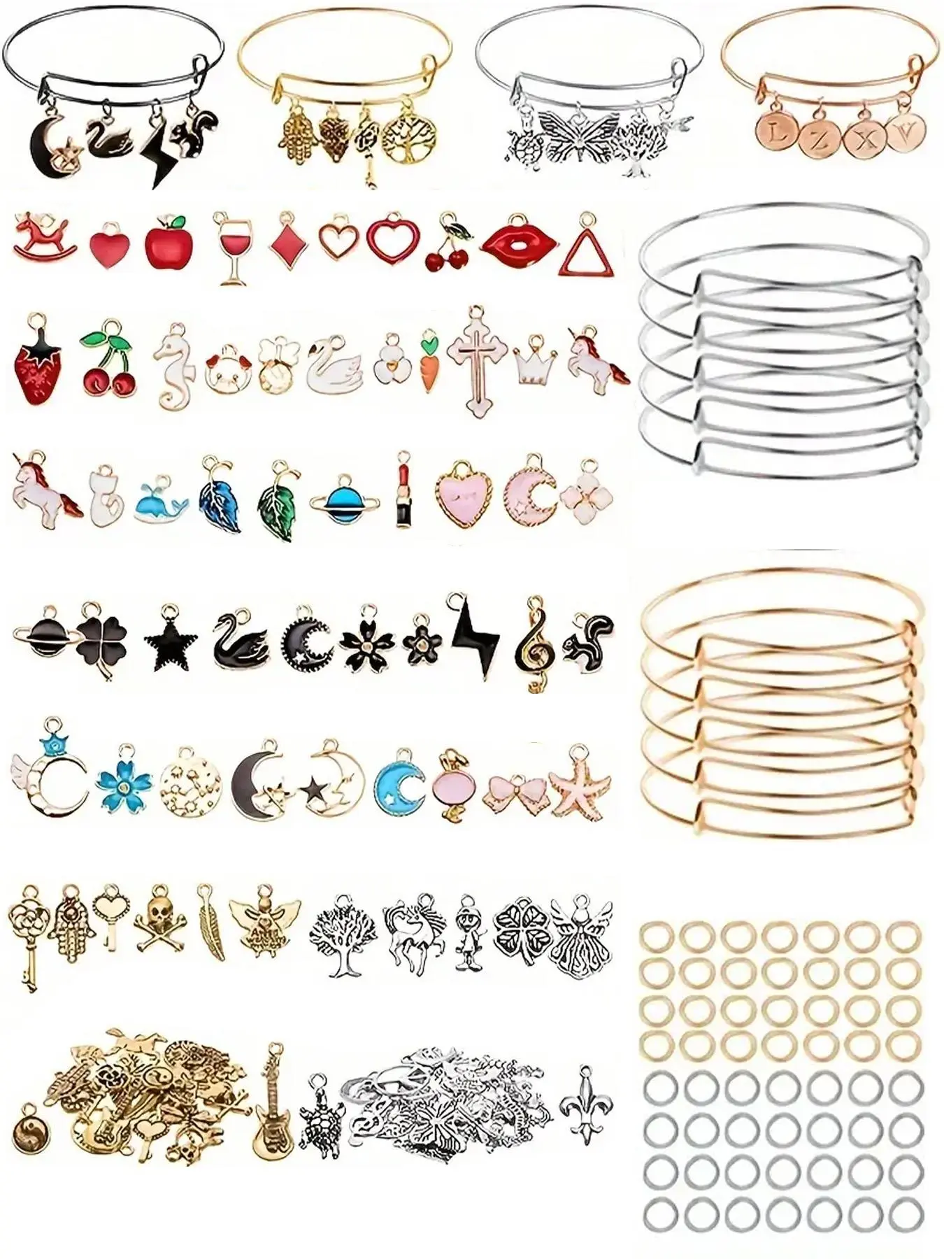 Cute Beaded Bracelet Jewelry Making Kit, 90pcs/set DIY Jewelry Making Kit, Jewelry Making Supplies For Women & Teenager, DIY Jewelry Decoration, DIY Beading Accessories, Bracelet Kits