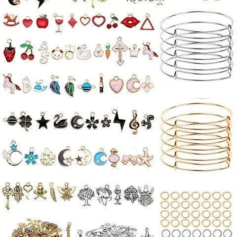 Cute Beaded Bracelet Jewelry Making Kit, 90pcs/set DIY Jewelry Making Kit, Jewelry Making Supplies For Women & Teenager, DIY Jewelry Decoration, DIY Beading Accessories, Bracelet Kits
