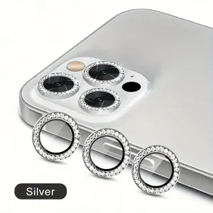Shiny Diamond Camera Lens Protector Film for iPhone 17/16/15/14/13 Pro Max Durable Protective Cover Easy Installation Versatile Compatibility