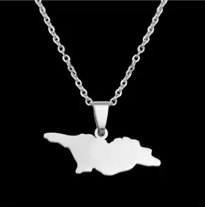 Georgia  Country Map Necklace  for men and women