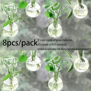 2/4 mini wall-hung plant propagation bottle modern pet hanging vase, round vase for home decoration, plant theme, hydroponic plant stems, for home decoration, indoor and outdoor use, Hydroponic Planters