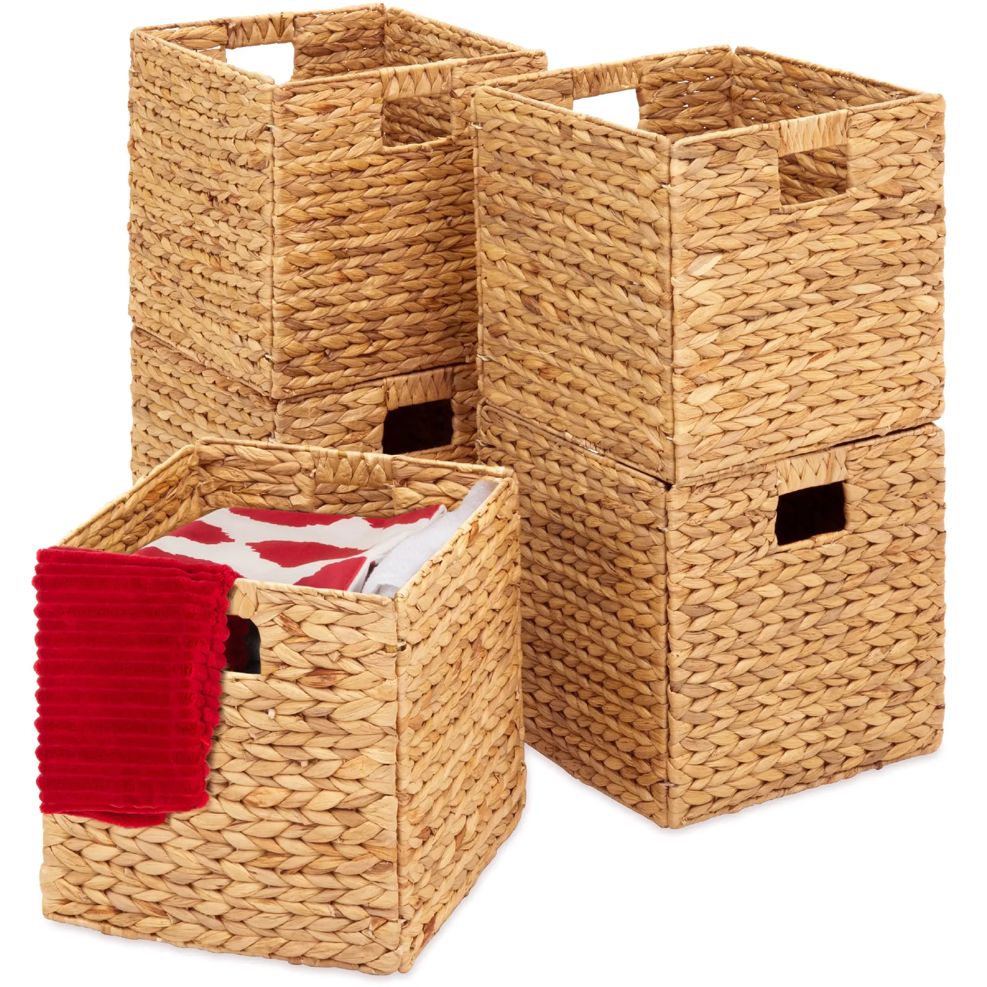 Best Choice Products Set of 5 Handwoven Water Hyacinth Storage Baskets – Natural Collapsible Organizers with Handles Best Choice Products Set of 5 Handwoven Water Hyacinth Storage Baskets – Natural Collapsible Organizers with Handles