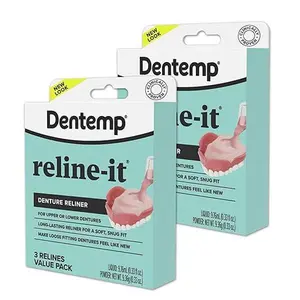 Dentemp Denture Reline Kit Value Pack - Advanced Formula Reline It Denture Reliner - Denture Kit to Refit and Tighten Dentures for Both Upper & Lower Denture