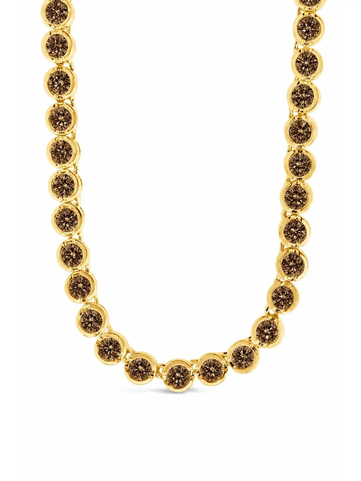 Helene Bezel Chocolate CZ Tennis Necklace