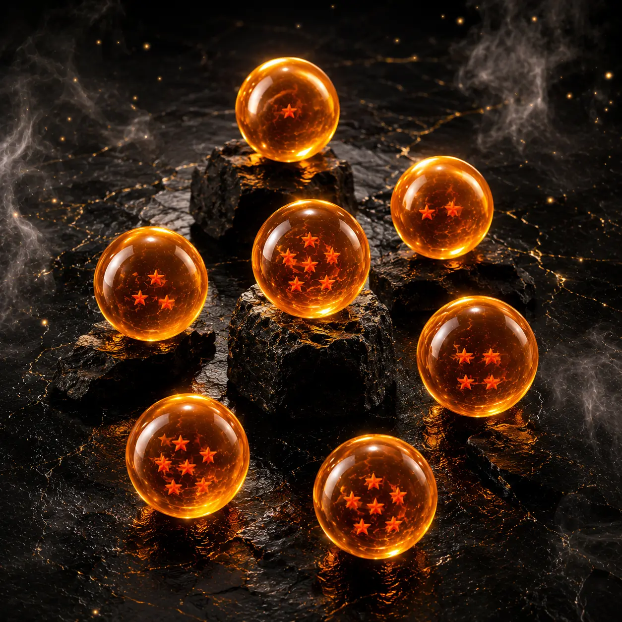 7-Piece DBZ 7-Star Crystal Ball Set - 4.3cm Anime Inspired Collectible, Home Decor for Gaming Setups & Bedroom, Luxury Gift Box Included for Anime Fans (Building Compatible)