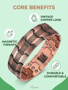 Men's Zinc Alloy Magnetic Bracelet, Style Wide Band, Handmade Electroplated Jewelry, Unisex Fashion Accessory