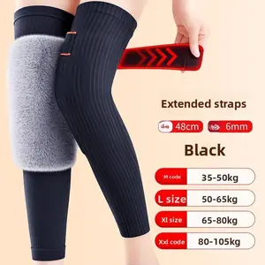 Winter Warm Thicken Cashmere  Knee Brace Unisex Support Pads Extended knee protector to keep warm for cold legs Leg Warmers Knee Sleeves old man Patellar Belt Patellabands