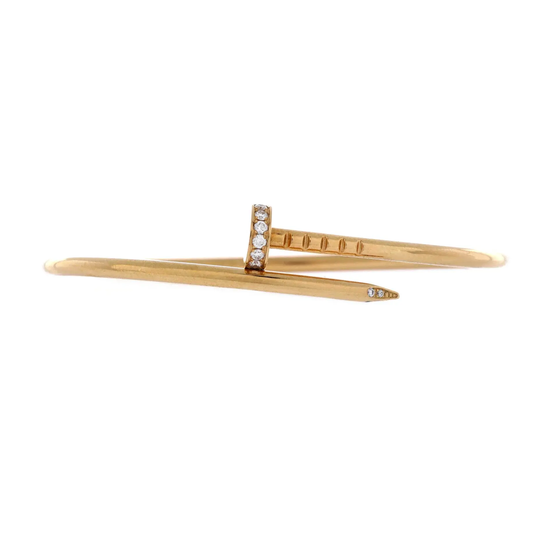 Pre-owned Cartier Juste un Clou Bracelet 18K Yellow Gold with Diamonds Small by Rebag