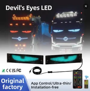 Devil Eyes Light for Cars, Colorful Eye Lamp Soft Screen for Car Windows, Large Programmable Flexible LED Screen, DIY Dynamic Smart Lamp ojos led para carro luces led para carro Illuminated Emblem Decal Illuminated Emblem Decal Truck Vehicle