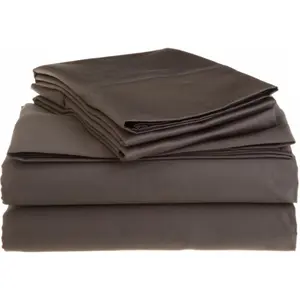 212 MAIN Simple High Threadcount Egyptian Cotton 1200 Thread Count Solid Sheet Set - California King Size, Charcoal, Flat Sheet, Fitted Sheets