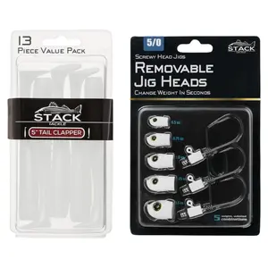 Screwy Head Jigs + Tail Clapper Bundle Pack Mustad Hooks