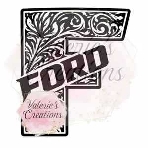 Valerie's Creations Tooled Logo for Chevy Dodge GMC Ford with Intricate Design and Bold Lettering