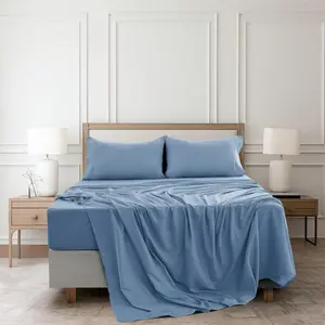 4 Pc Solid Color Plain Bed Sheets - Brushed Microfiber Sheet Set With Pillowcases, Deep Pocket Bedding Set For Ultimate Comfort - Lightweight And Breathable Cooling Sheet Set For Everyday Use- Ideal Thanksgiving & Christmas Gifts