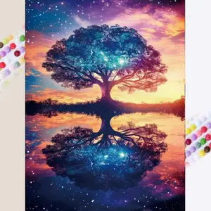 1 set of DIY diamond painting kit, 5D diamond art kit, DIY decoration starry tree shadow mosaic, diamond art, DIY art home decoration.