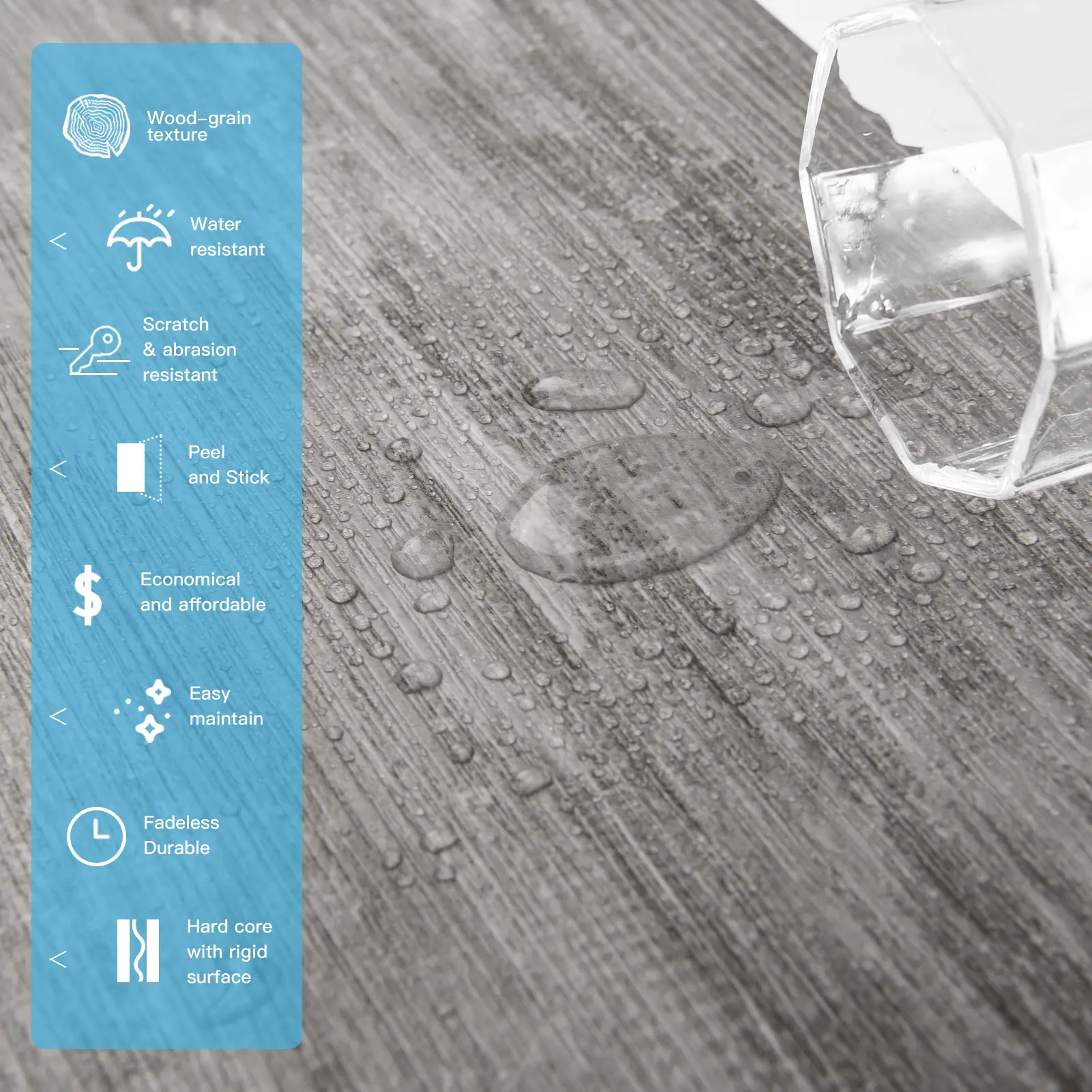Art3d Self Adhesive Vinyl Flooring Planks - 36-Pack Wood Grain, Scratch-Proof, Waterproof, Durable PVC, Fireproof Luxury Tiles, 54 Sq.ft Coverage, Self Adhesive Tile, Decorative Modern Flooring, Water Resistant Floors