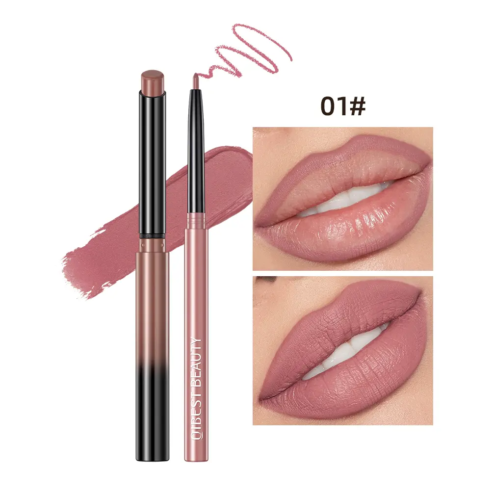 Matte Lipstick & Smooth Lip Liner, Lip LacquerLipliner, 2 Counts/set Long Lasting Lip Makeup Penfor Girls & Women, Summer Makeup, Lip Cosmetic