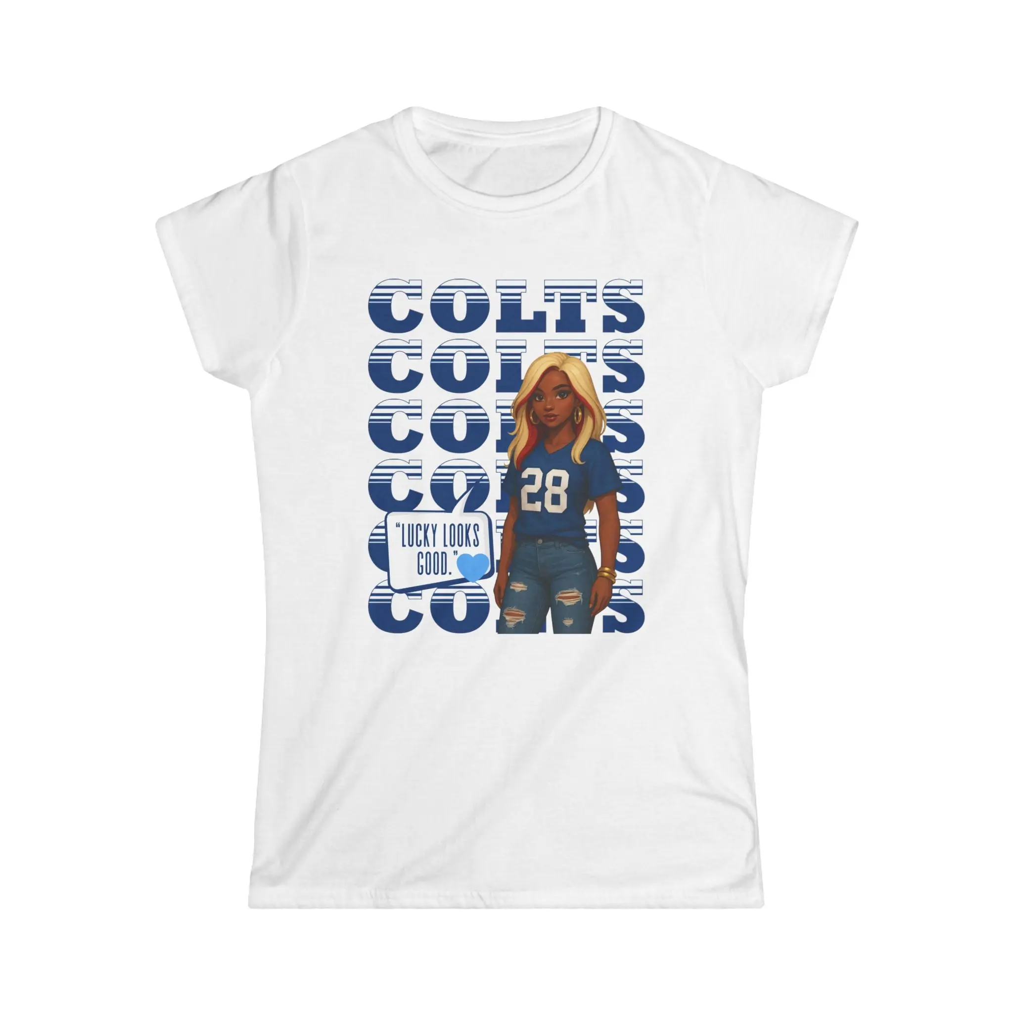 Colts Cheer Women's Softstyle Tee - Perfect for Game Day, Football Fans, Casual Wear, Sports Events, Gift Idea, Team Spirit Cotton Fabric