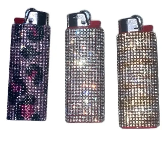 Pink Planes + Bling Lights Singles + Diamonds + Crystal Rhinestones +  Luxury Accessory+ Assorted Colors & Styles - Creative,  Cute lighter, Custom, Sparkle Fancy Set, Rhinestone, 2026 Gift, Daily Use, Lucky