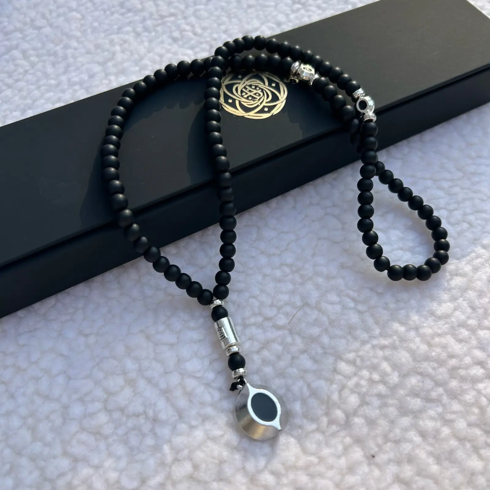 Islamic Prayer Beads Handheld Rosary, Muslim 99 Bead & 33 Bead Set, Ramadan Gift Box, Kaaba Stone Style, Prayer Rope