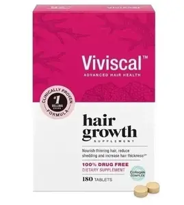 Viviscal Hair Growth Supplements for Women 180 Tablets with Biotin & Collagen for Thicker Fuller Hair 3-Month Supply AminoMar Complex & Collagen Hair Vitamin