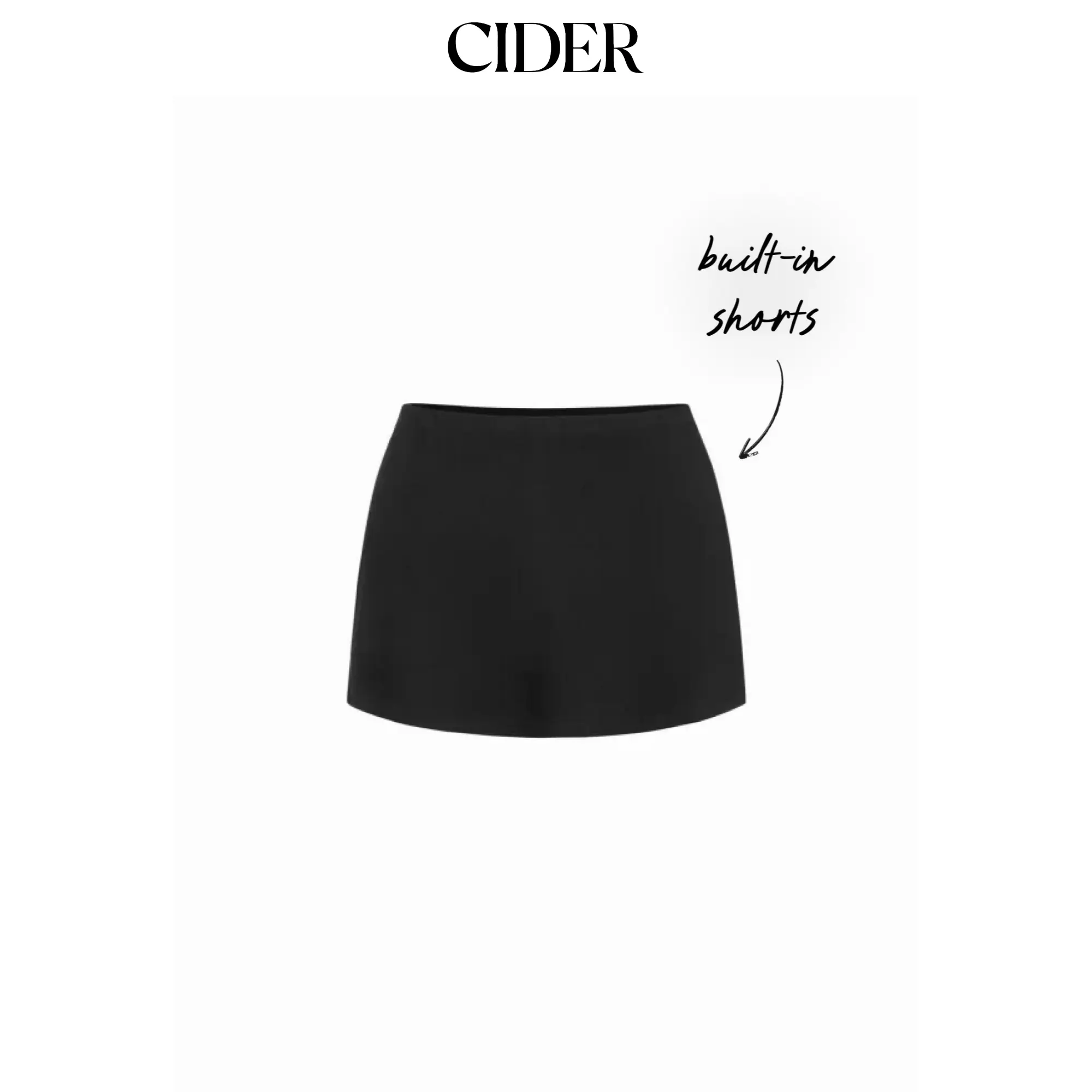 Cider Women's Minimalist Solid Color Low Rise Mini Skirt, Slim Fit with a Thigh-High Side Slit
