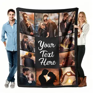 Custom Photo Flannel Blanket, Click Shop Chat Send Your Pictures, Couple Family Love Memory Soft Throw, Cozy For Couch Bed Living Room Decor, Anniversary Valentine Birthday Gift For Her Him Girlfriend Boyfriend
