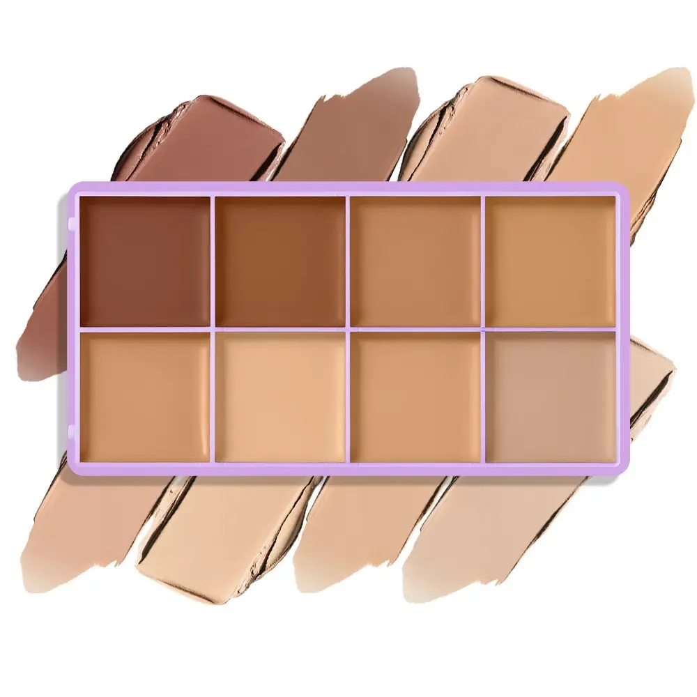 danchel All-in-One 8-Shade Makeup Palette, Concealer, Highlighter, Facial Contouring Makeup, Contour Highlight Face Makeup, Buildable Medium-to-Full Coverage, Soft Matte Finish, Silky Cream Texture, Long-wearing & Non-caking for All Skin Tones