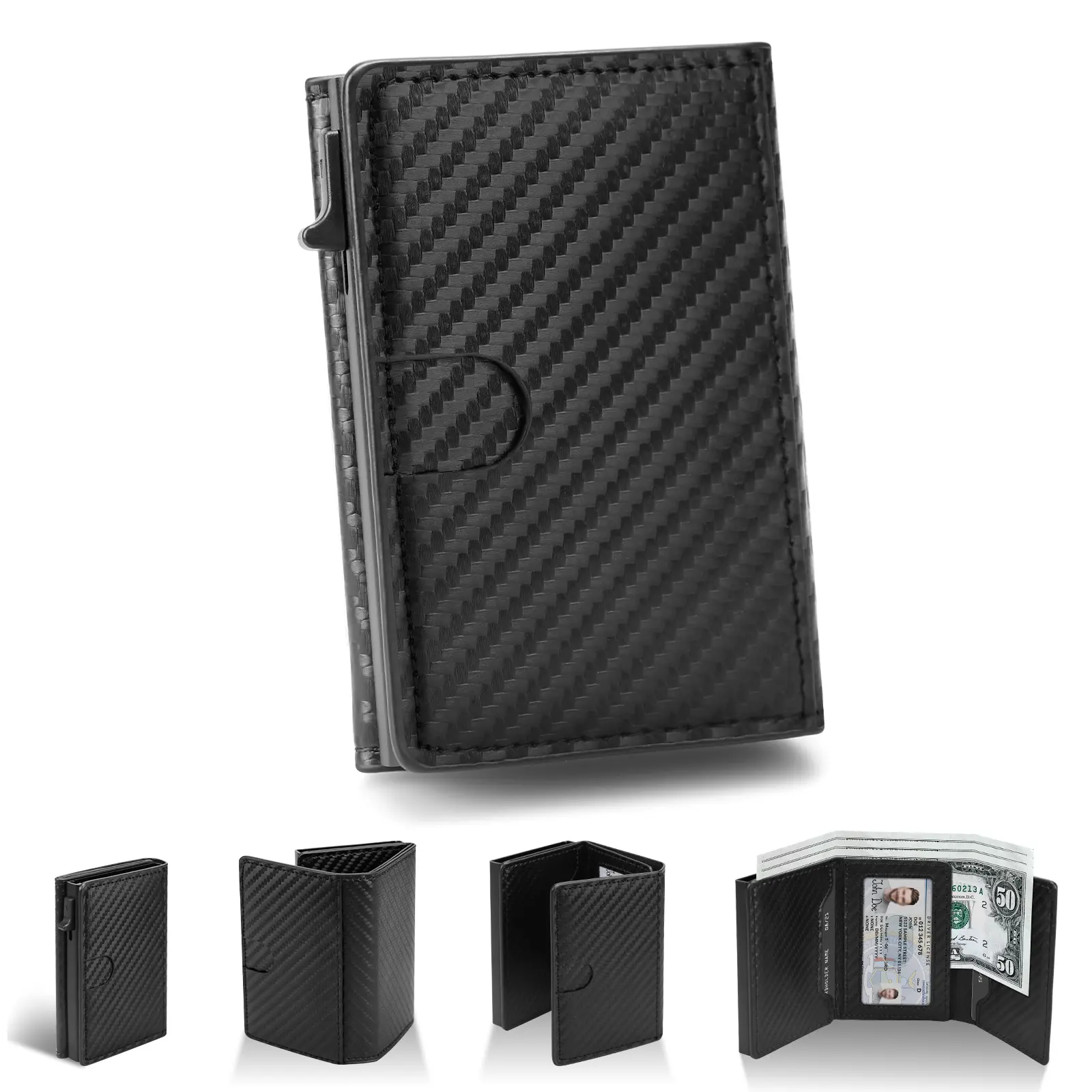 Men's RFID Wallet Slim Leather Wallet RFID Blocking Leather Credit Card Holder Wallet for 9-15 Cards, Large Capacity Wallet with ID Windows & Cash Slot for Daily Use for Gift Rfid Theft Proof Mmens wallet