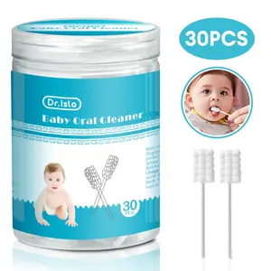 Dr.Isla Baby Safety Toothbrush(30Pcs), Baby Tongue Cleaner, Stop Milk Residue Build-up, 3D Soft Wavy Design for Deep Cleaning, Prevents Caries & Gum Inflammation, 0 Fluorescence, Individually Wrapped, Individually Wrapped for Travel