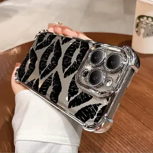 For iphone.Sexy Black Lips Kiss TUP Cover Phone Case for Iphone 11 14 13 16 Pro Max 12 15 Plus 16E 15+ 15P 16P 13P