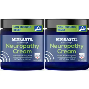 2 Pack of Migrastil Neuropathy Cream - Soothing Cream for Feet, Legs, Hands, Etc. Aloe Shea Butter Gentle Clove Moisturizing Body Care Daily