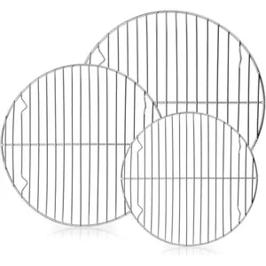 Set of 3 Round Cooling Cooking Racks - Size 7½” & 9” & 10½” - Stainless Steel Round Steaming Baking Rack,Multi-Purpose for Canning Air Fryer Pressure Cooker, Dishwasher Safe - Home Improvement. Kitchen Utensils